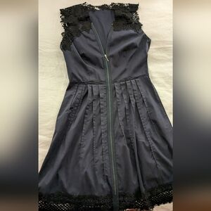 Elie Tahari Navy Backless Dress